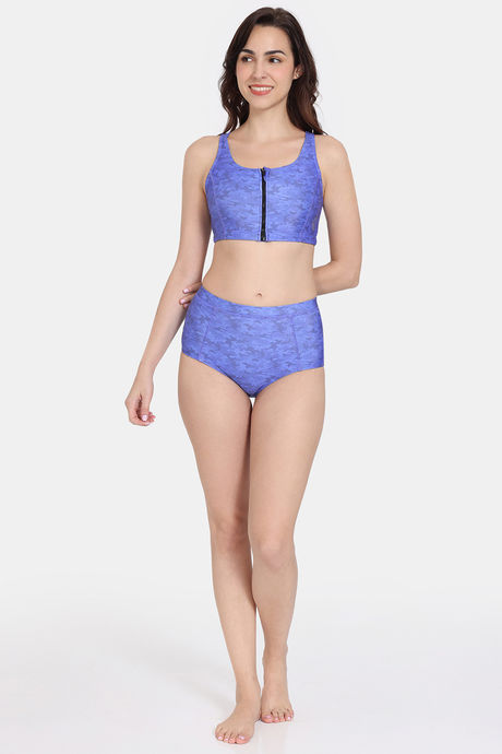Zelocity Padded Tankini Set With Zipper - Amparo Blue — image 4